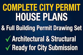 do complete city permit drawings house plan and full building permit drawing set