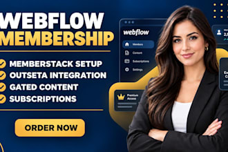 webflow membership website with memberstack and outseta