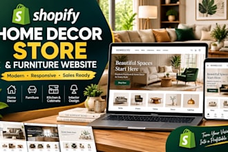 design a home decor shopify store and furniture website
