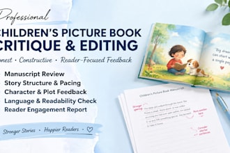 critique and help edit your childrens picture book text for young readers
