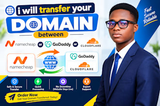transfer your domain between namecheap and godaddy or cloudfare