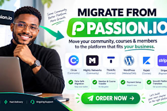 migrate your community, courses from passion io to mighty networks circle so