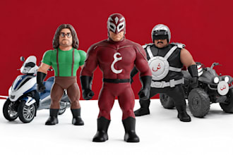 custom action figure 3dsculpting, character modeling for 3d printing in zbrush