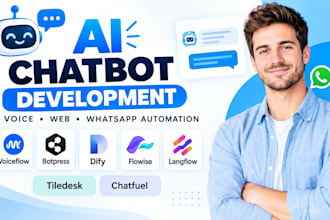 create ai chatbots voiceflow botpress dify flowise langflow tiledesk  chatfuel