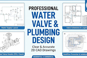 design water valve, plumbing, water supply and valve layout plans