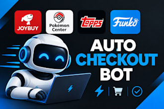 build fast joybuy auto checkout bot, uk pokemon center bot, topps bot, funko bot