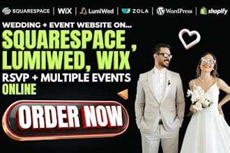 squarespace lumiwed wix welcome after party multiple event rsvp wedding website