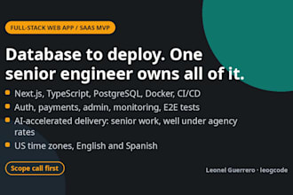 build your full stack web app or saas mvp with nextjs and postgresql