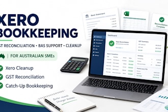 australian xero bookkeeper, gst reconciliation, bas preparation cleanup for smes