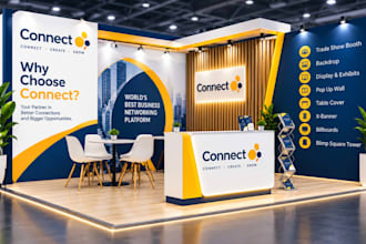 design trade show booth, exhibition stand, backdrop and booth graphics