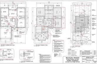 redraw and update michigan and indiana structural civil permit drawings