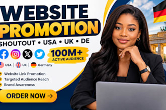 shoutout promote website link to active 100m USA UK de twitter ig tiktok users