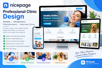 build dentists chiropractors physiotherapists veterinary clinic nicepage website