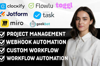 automate clockify flowlu toggl financial cents meistertask geekbot jotform miro