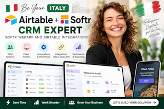 be your italy airtable softr crm expert, softr webapp and airtable integrations