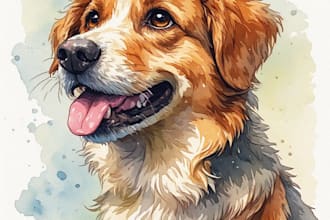 draw your beloved pet into a fun vector art cartoon
