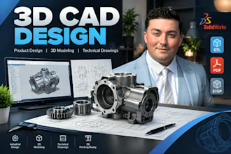 3d cad design 3d industrial product design 3d printing model technical drawing