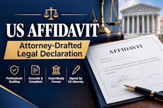 draft  legally binding sworn legal affidavit or declaration for court legal use