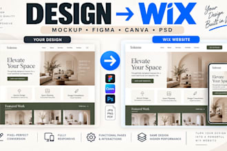 convert website design or mockup to wix website with responsive wix clone design
