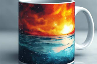 do professional coffee mug design, custom mug design