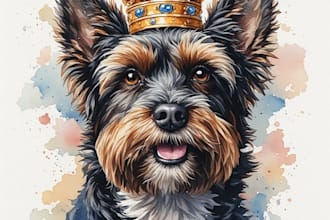 create custom royal pet portrait in high quality