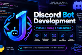 fix, debug and develop discord bots with python