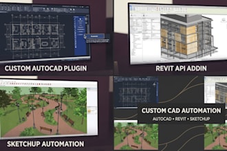 develop custom autocad plugin revit API addin and sketchup automation tools