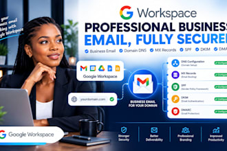 setup google workspace business email, domain dns, mx record spf, dkim and dmarc