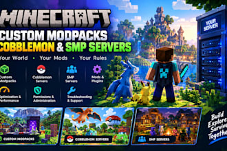 create custom minecraft modpacks cobblemon and smp server