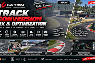 convert assetto corsa track mod, kart racing circuit to krp and vice versa