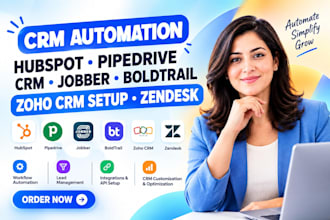 crm automation hubspot pipedrive crm jobber boldtrail zoho crm setup zendesk