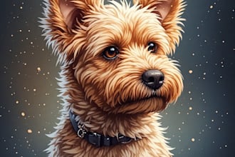 draw your pet portrait in a super cute watercolor
