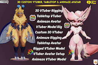 create custom anime vrchat avatar and fury vtuber model with nsfw toggle and vrm