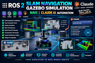 develop ros2 slam navigation gazebo simulation  nav2 claude ai automation