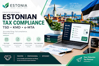 provide your estonian company tsd kmd monthly filing and e mta tax compliance