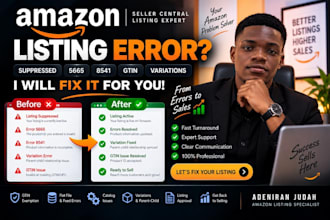 fix amazon listing errors, suppressed listings, variations and gtin issues