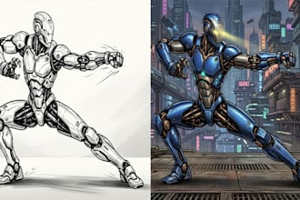 create sci fi concept art and futuristic character design