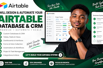 design airtable CRM, dashboards, databases and automated workflows