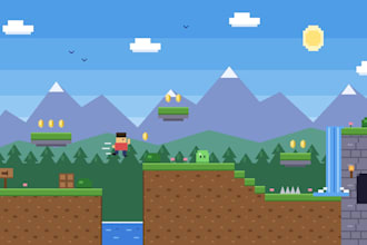 design 2d platformer pixel art tileset pixel background and tilemap game assets