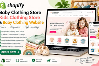design baby clothing shopify store kids clothing store and baby clothing website