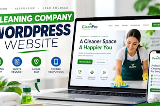 design or build cleaning company wordpress website for maid, janitorial service