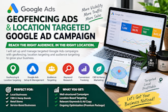 setup geofencing ads audience targeted location google ad campaign cbd marketing