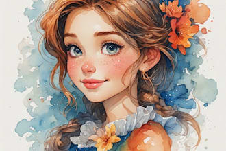 draw your portrait in charming disney animation style
