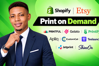 do etsy shopify print on demand printful printify print on demand shopify store