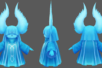 create a high quality 3d game model for character and props