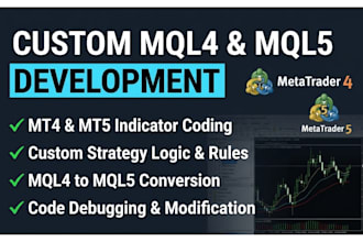 develop and code custom mt4 mt5 expert advisor and indicator in mql4 mql5