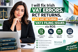 fix irish vat errors, rct returns, late vat returns and vat3 filing issue
