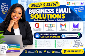setup microsoft 365 zoho gmail proton mail and business email custom domains