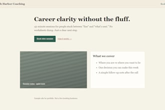build a clean landing page for your coaching or small business