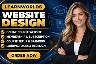 design learnworlds website, online course platform and membership site